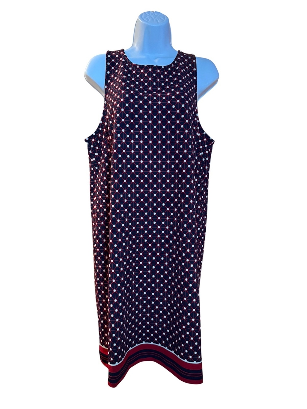 Banana Republic Navy Blue Sleeveless Polka Dot Dress